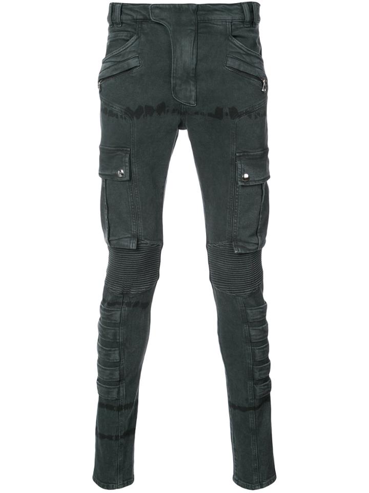 Balmain Slim Biker Jeans - Black