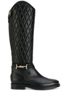 Tod's Double T Quilted Boots - Black