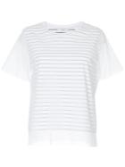 Astraet Striped Mesh T-shirt - White