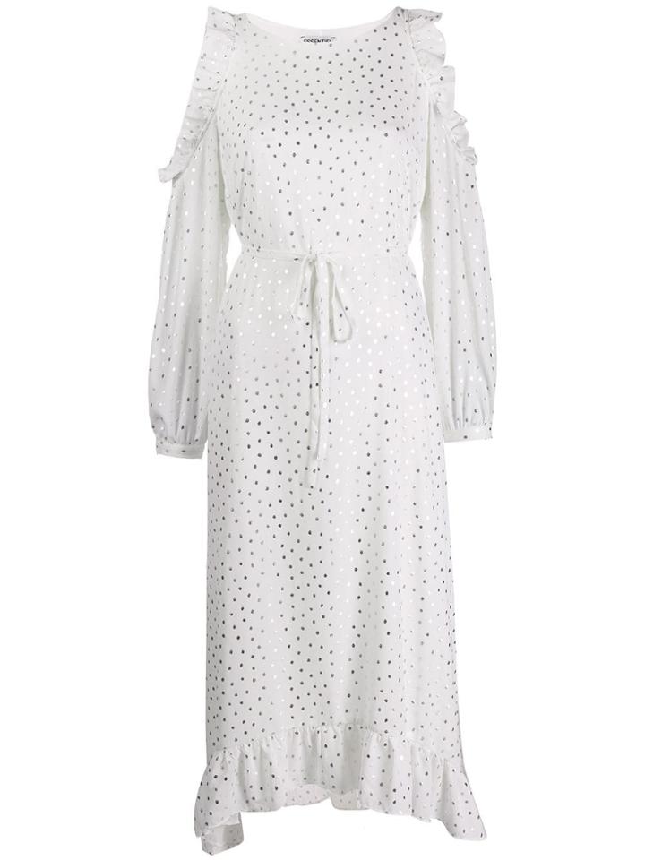 Essentiel Antwerp Metallic Dot Midi Dress - White