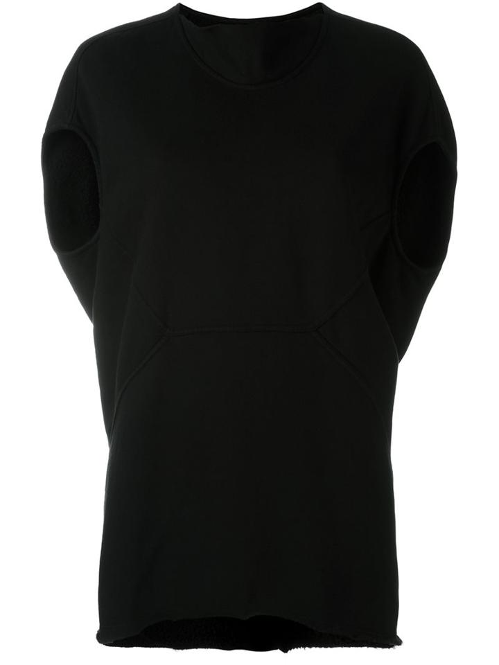 Rick Owens Drkshdw Cap-sleeve Top, Women's, Size: Medium, Black, Cotton
