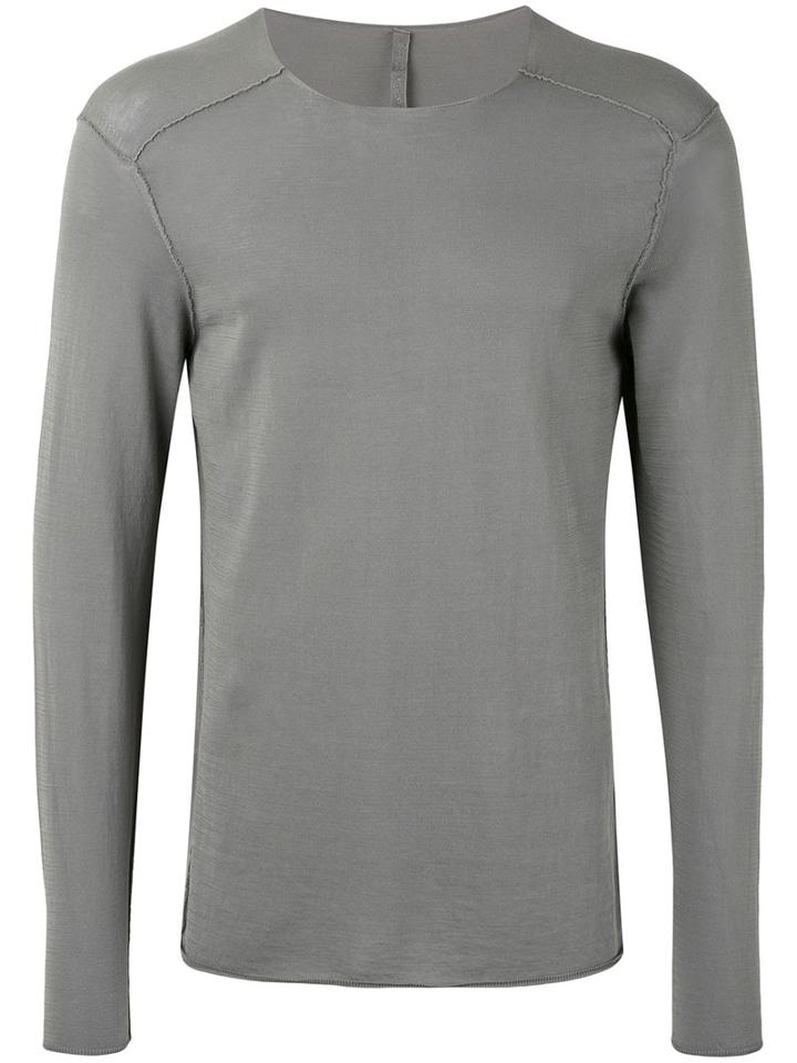 Transit - Longsleeved T-shirt - Men - Cotton - L, Grey, Cotton