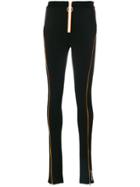 Off-white Zipped Sports Leggings - Black
