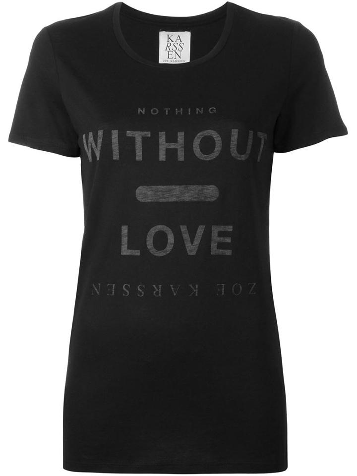 Zoe Karssen Quote Print T-shirt, Women's, Size: Xs, Black, Cotton/modal