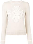 Barrie Cashmere Embroidered Logo Sweater - Neutrals