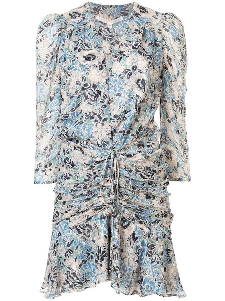 Veronica Beard Floral Print Wrap Dress - Blue