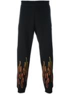 Omc Flame Print Track Pants, Men's, Size: Small, Black, Cotton