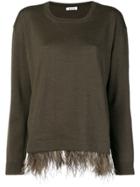 P.a.r.o.s.h. Feather Hem Sweater - Green