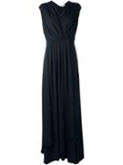 Tory Burch Pleated V-neck Dress, Women's, Size: 4, Blue, Polyester