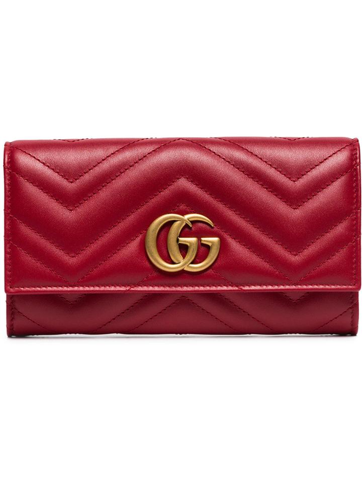 Gucci Red Marmont Quilted Leather Wallet