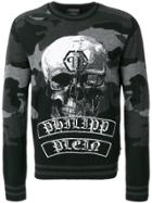 Philipp Plein Camo And Skull Pullover - Black