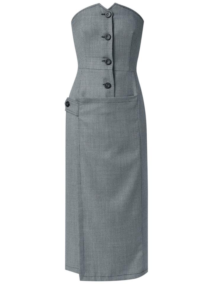 Reinaldo Lourenço Strapless Dress - Grey