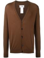 Maison Margiela Classic Buttoned Cardigan, Men's, Size: Large, Brown, Wool