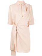 Victoria Victoria Beckham Draped Front Shirt Dress - Pink