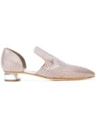 Officine Creative Sculpted Low Heel Mules - Metallic