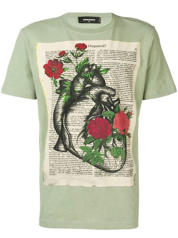 Dsquared2 Heart Print T-shirt - Green