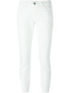 Current/elliott Cropped Skinny Jeans, Women's, Size: 26, White, Cotton/spandex/elastane