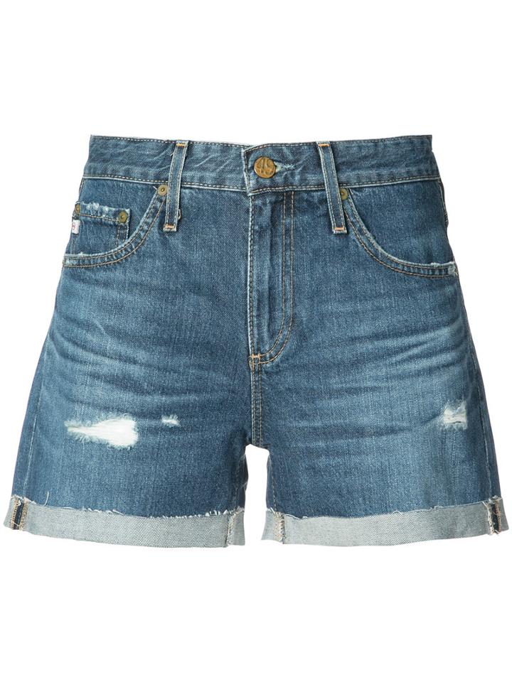 Ag Jeans - Distressed Denim Shorts - Women - Cotton - 31, Blue, Cotton