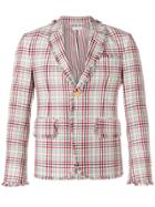 Thom Browne Frayed Shadow High-armhole Sport Coat - Multicolour