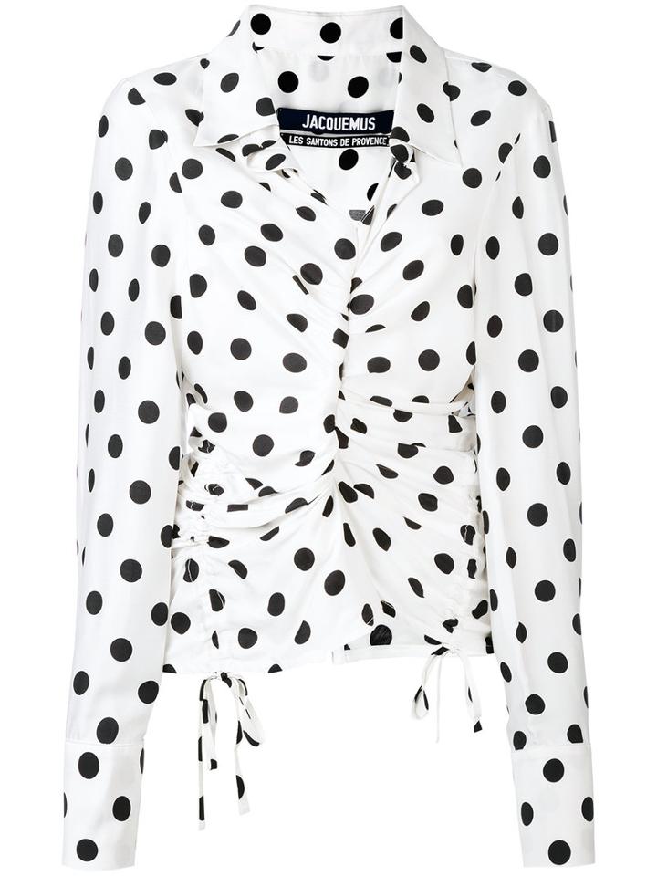 Jacquemus - Polka Dot Blouse - Women - Silk/polyester/viscose - 38, White, Silk/polyester/viscose