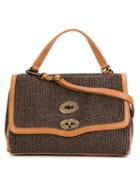 Zanellato Perforated Cross Body Bag, Women's, Black, Leather/straw