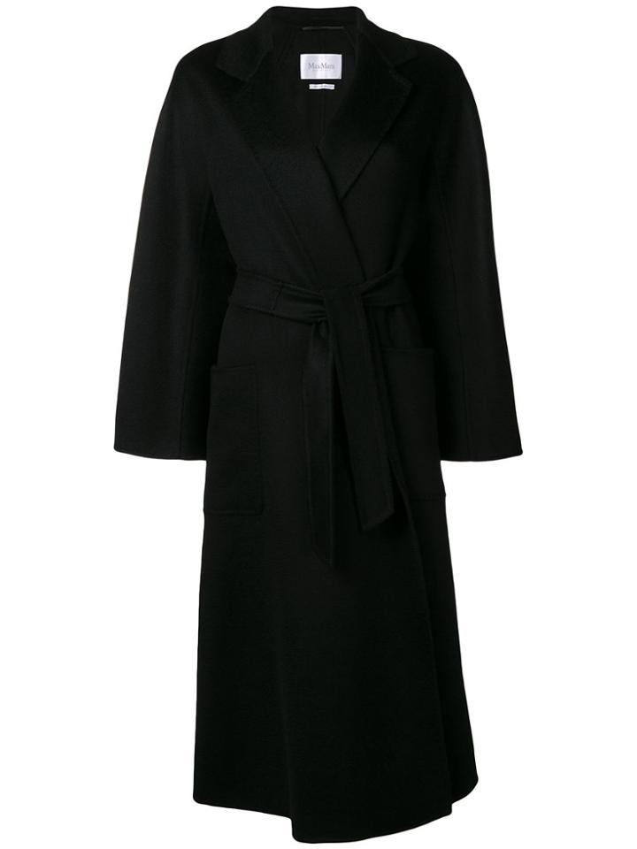 Max Mara Hand-sewn Wrap Coat - Black