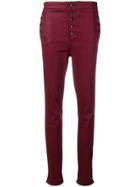 J Brand Multi Buttons Skinny Trousers - Red
