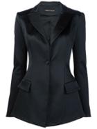 Christian Siriano Fitted Blazer, Women's, Size: 6, Black, Silk