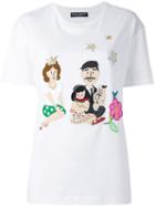 Dolce & Gabbana 'family Patch' T-shirt, Women's, Size: 38, White, Cotton/silk