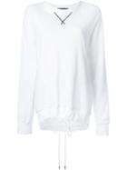 Bassike Pique Oversized Raglan Sweatshirt, Women's, Size: 8, White, Organic Cotton
