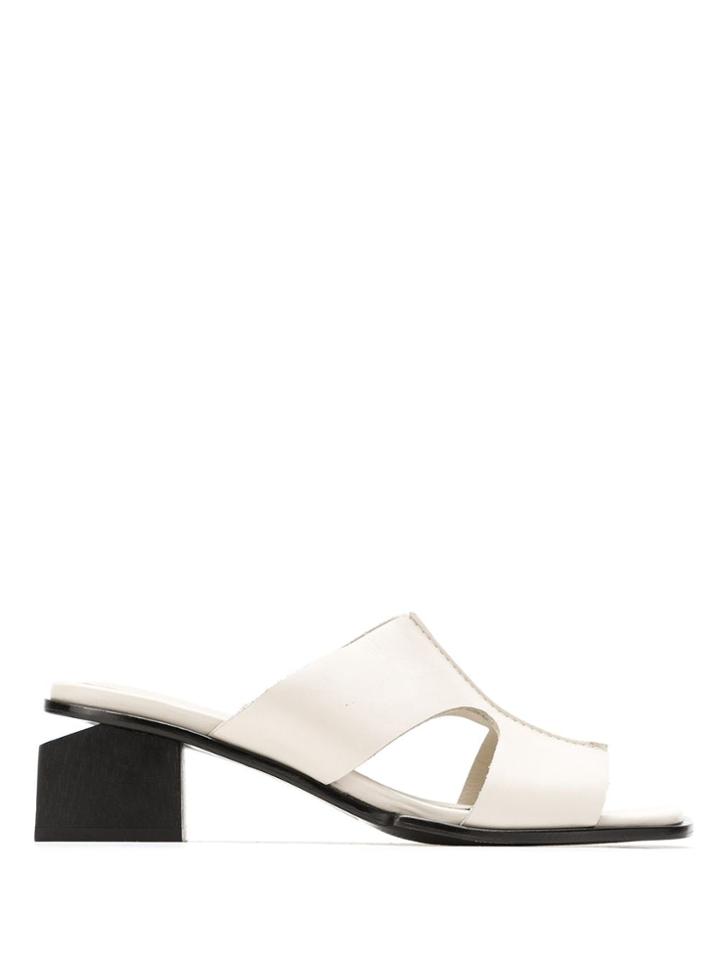 Mara Mac Block Heel Leather Mules - Neutrals
