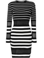 Off-white Multi-stipe Midi Dress - Black