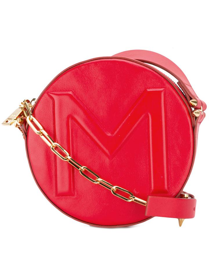 Mugler Round Crossbody Bag, Women's, Red, Leather