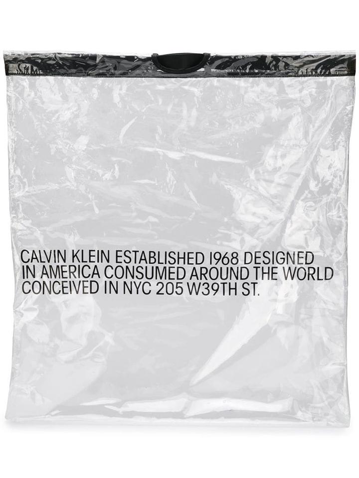 Calvin Klein 205w39nyc Clear Logo Bag - White