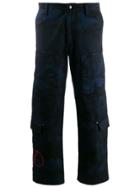 Valentino Cargo Panelled Camouflage Trousers - Blue