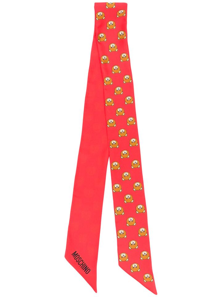 Moschino Teddy Bear Motif Scarf - Red