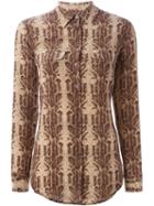 Equipment Printed Shirt, Women's, Size: S, Brown, Silk