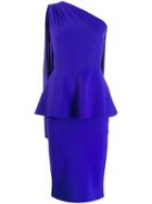 Le Petite Robe Di Chiara Boni One Shoulder Peplum Dress - Blue