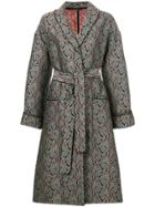 Alexa Chung Paisley Embroidered Belted Coat - Multicolour