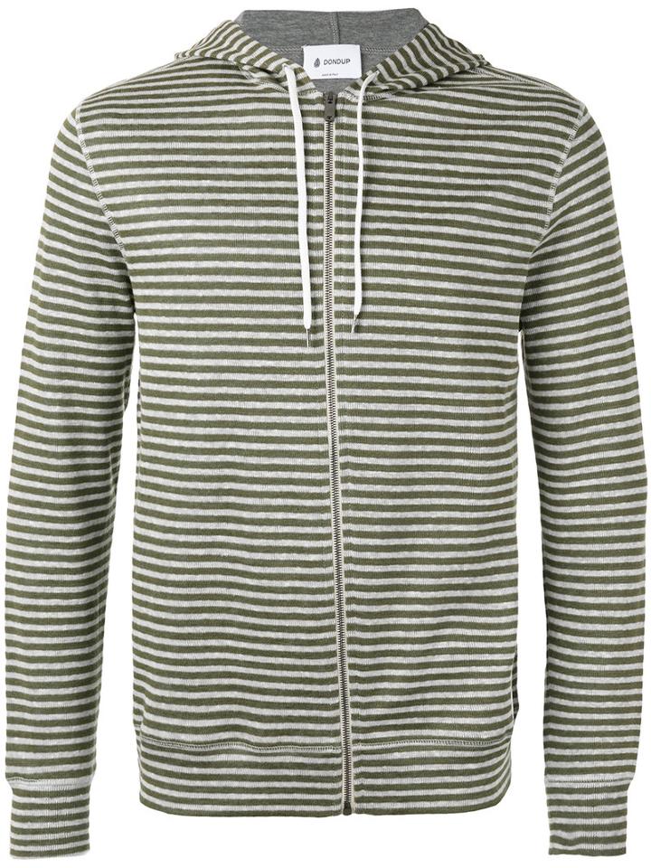 Dondup - Striped Hoodie - Men - Cotton/linen/flax/polyamide - M, Green, Cotton/linen/flax/polyamide