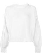 Mm6 Maison Margiela Loose-fit Sweater, Women's, Size: Medium, White, Polyester