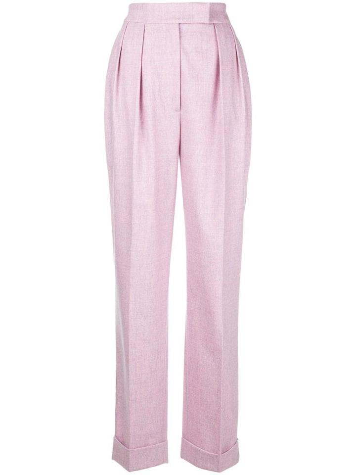 Agnona Side Stripe Wide Leg Trousers - Pink
