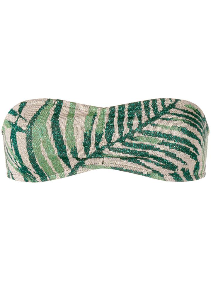 Circus Hotel Tropical Lamé Bikini Top - Pink & Purple