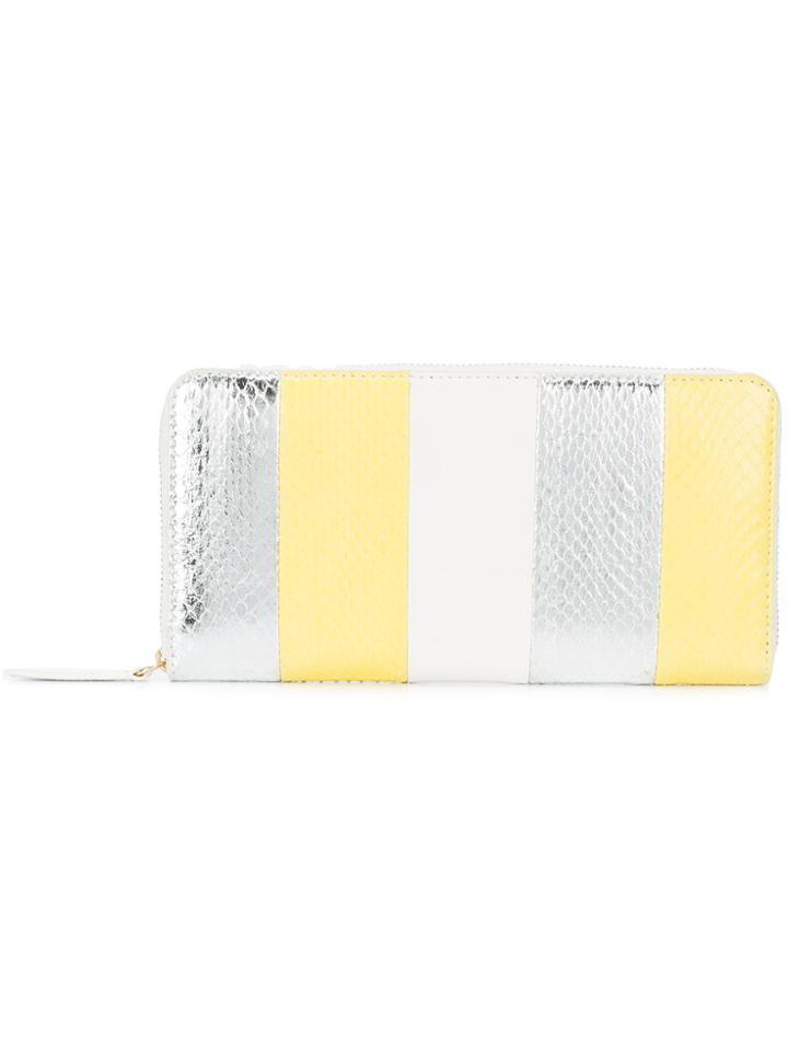 Diane Von Furstenberg Striped Snakeskin Wallet - Yellow & Orange