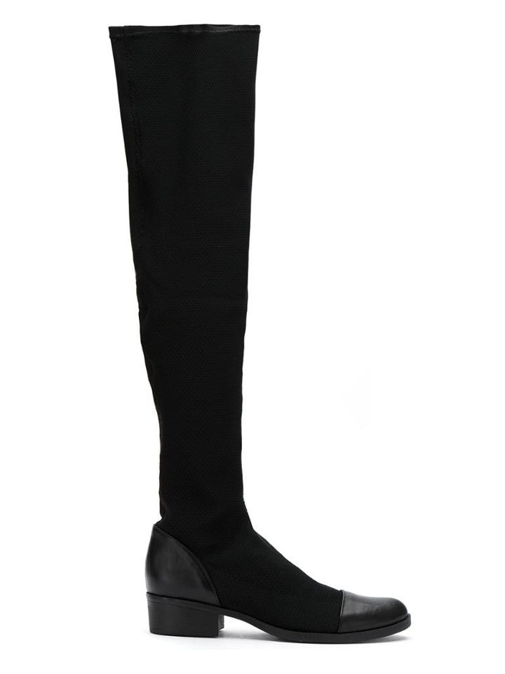 Schutz Thigh High Stretch Boots - Black