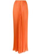 Alberta Ferretti Pleated Wide-leg Trousers - Orange