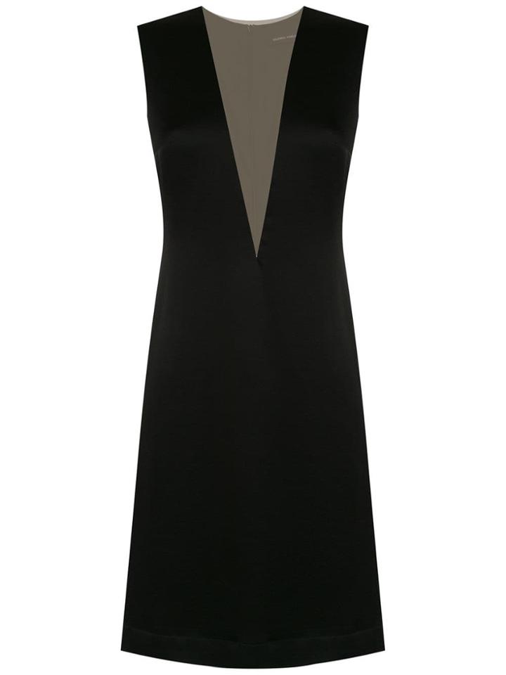 Gloria Coelho V Neck Dress - Black