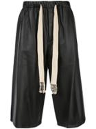 Loewe Drawstring Waist Leather Culottes - Black