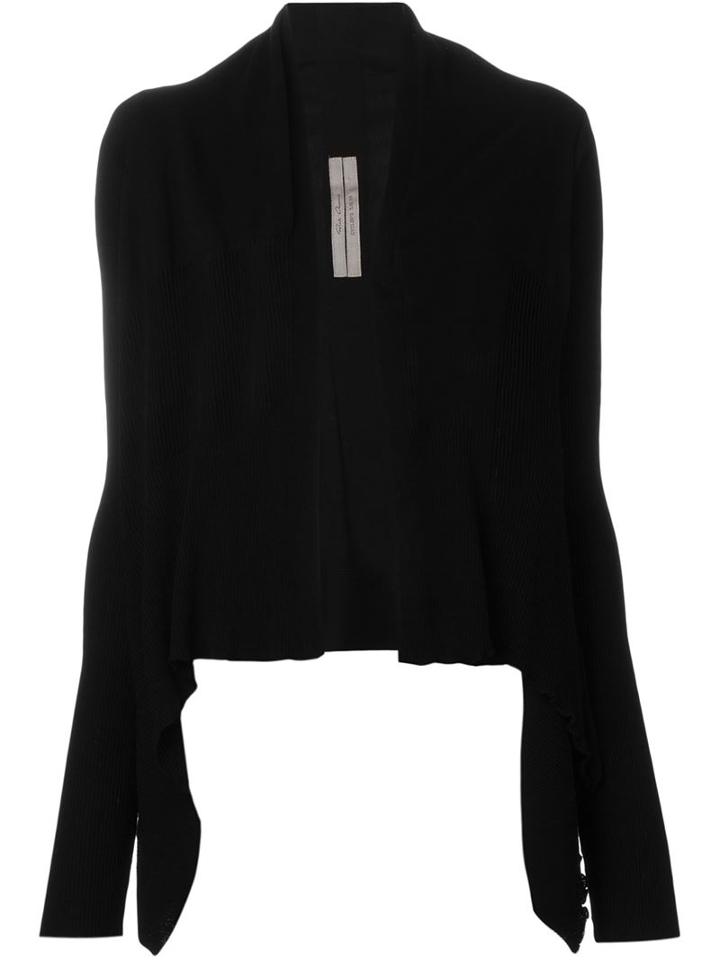 Rick Owens Asymmetric Cardigan, Women's, Size: 40, Black, Cotton