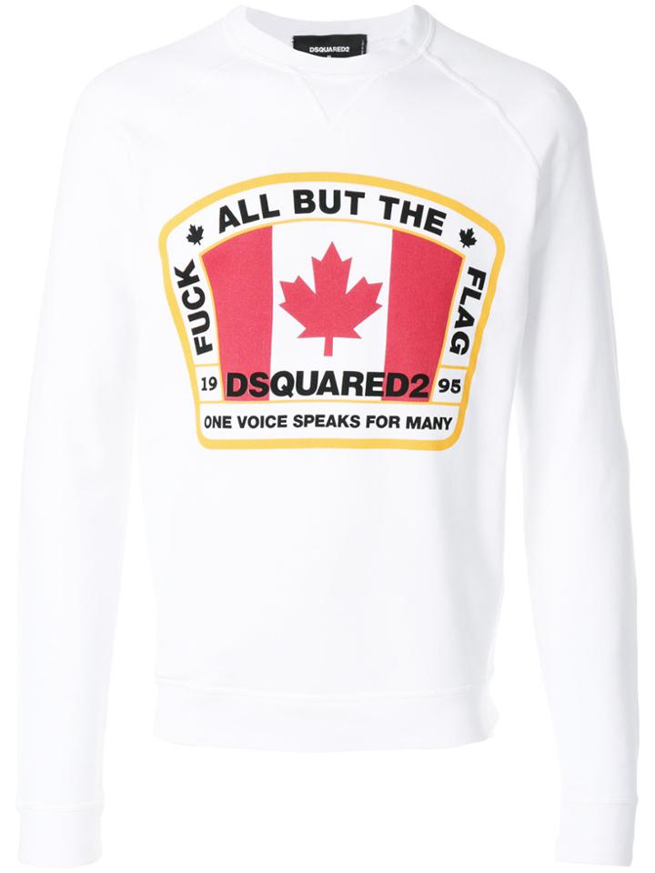 Dsquared2 Canadian Flag Patch Sweatshirt - White